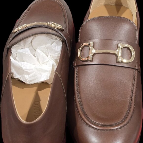 $950- FERRAGAMO Men\'s Ginmvit Corsaro Horsebit Collapsible Leather Loafers- RARE main image 7